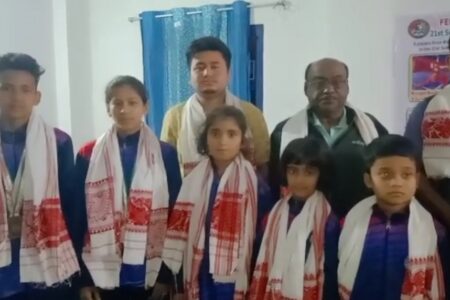 চতিয়াত ৰাষ্ট্ৰীয় পৰ্য্যায়ত পদক জিনিবলৈ সক্ষম হোৱা উশ্বু খেলুৱৈক বিভিন্ন দল সংগঠনৰ সম্বৰ্দ্ধনা