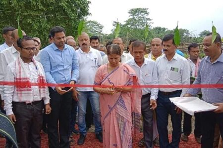 হাতী মানুহৰ সংঘাত দূৰ কৰিবলৈ ওলমা ফেন্সিং প্ৰকল্পৰ শুভাৰম্ভণি মন্ত্ৰী অজন্তা নেওগৰ