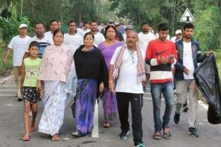 ৪৬ কি মি পদযাত্ৰাৰে পলিথিনমুক্ত – সেউজ খুমটাই গঢ়াৰ প্ৰয়াস বিধায়ক মৃণাল শইকীয়াৰ