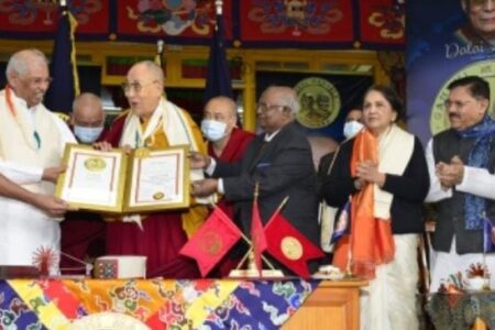Dalai Lama conferred Gandhi Mandela Award.