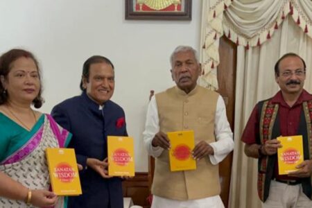 Governor of Meghalaya – Shri Phagu Chauhan launches inspirational book series – “Sanatan Wisdom” by Dr. Dinesh Shahra