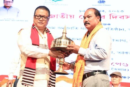জনজাতীয় গৌৰৱ দিৱসত মন্ত্ৰী ডা: ৰণোজ পেগুৰ অংশগ্ৰহণ